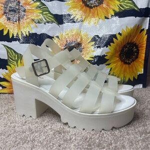Aldo Cream Platform Sandals